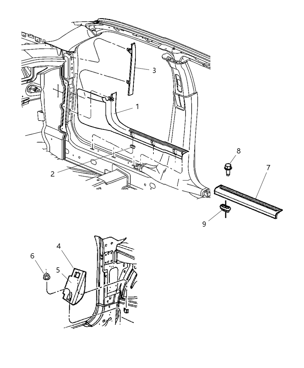 Mopar UM55XDBAC Panel-COWL Side Trim