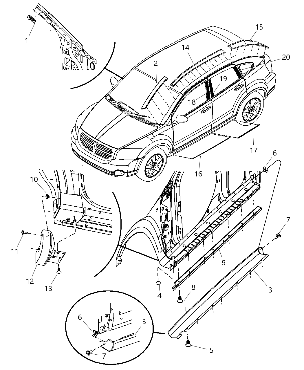 Mopar 1CZ39DV6AC Molding-SILL