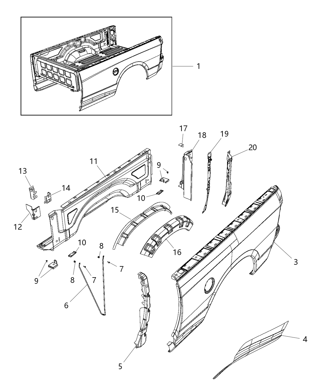 Mopar 68249425AA Panel-Box Side Inner