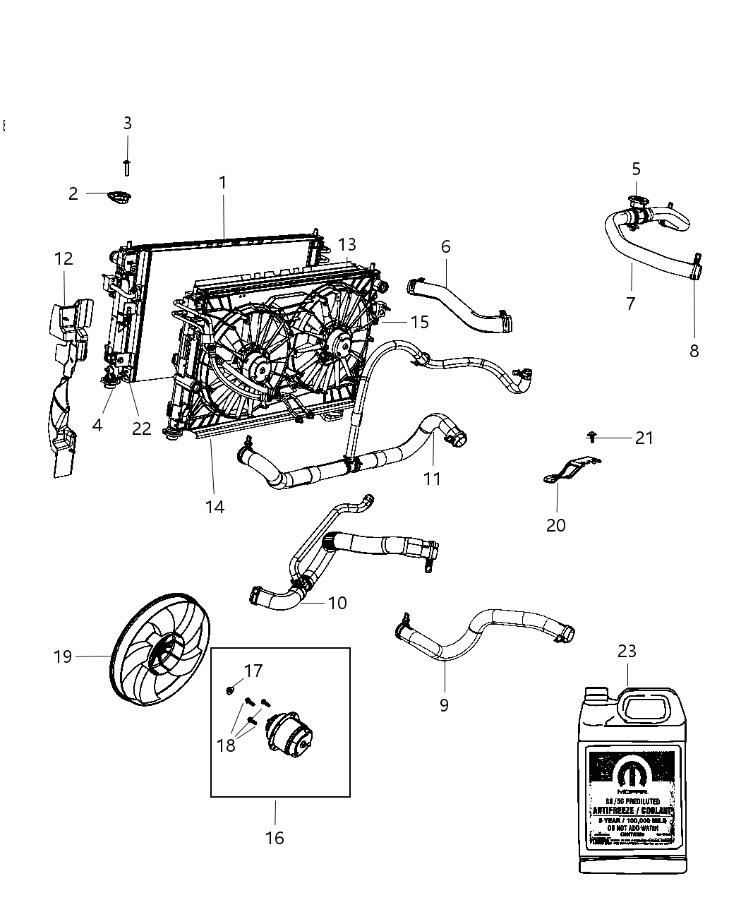 Mopar 52014543AB Seal-Radiator Lower