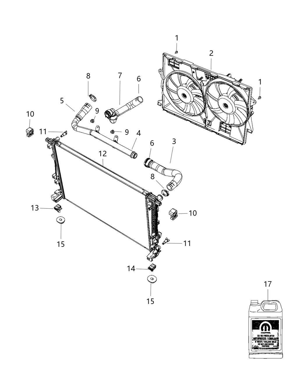 Mopar 68229290AC Engine Cooling Radiator