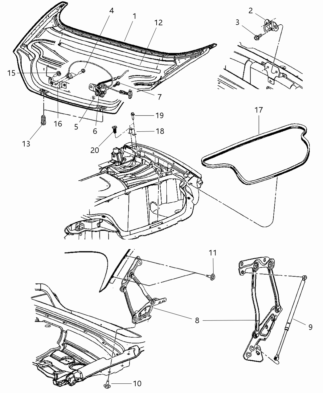 Mopar 5029349AB WEATHERSTRIP-DECKLID