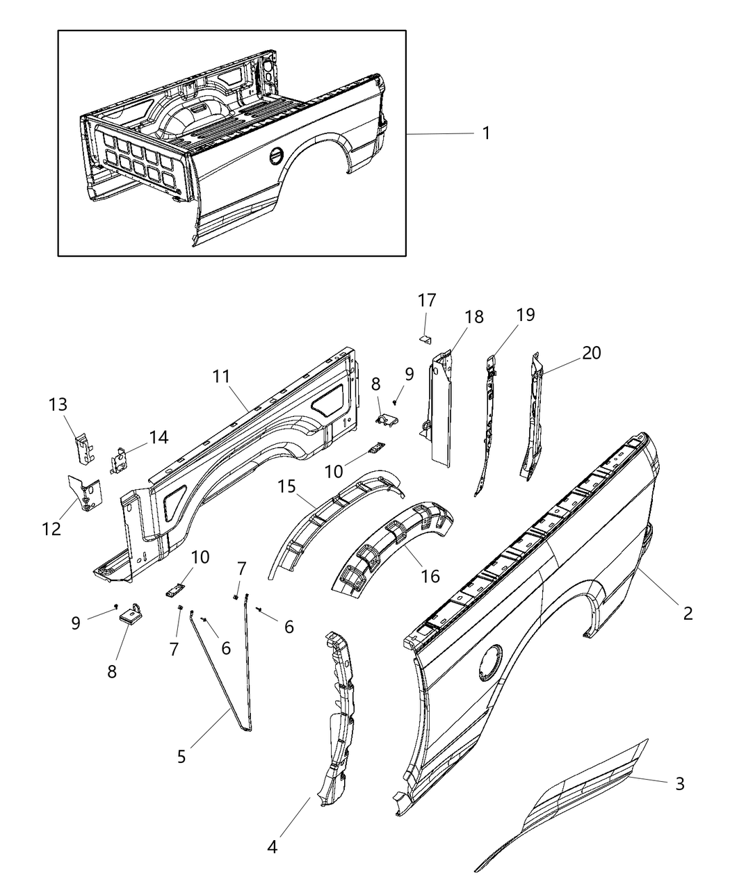 Mopar 68377239AA Panel-Box Side Inner