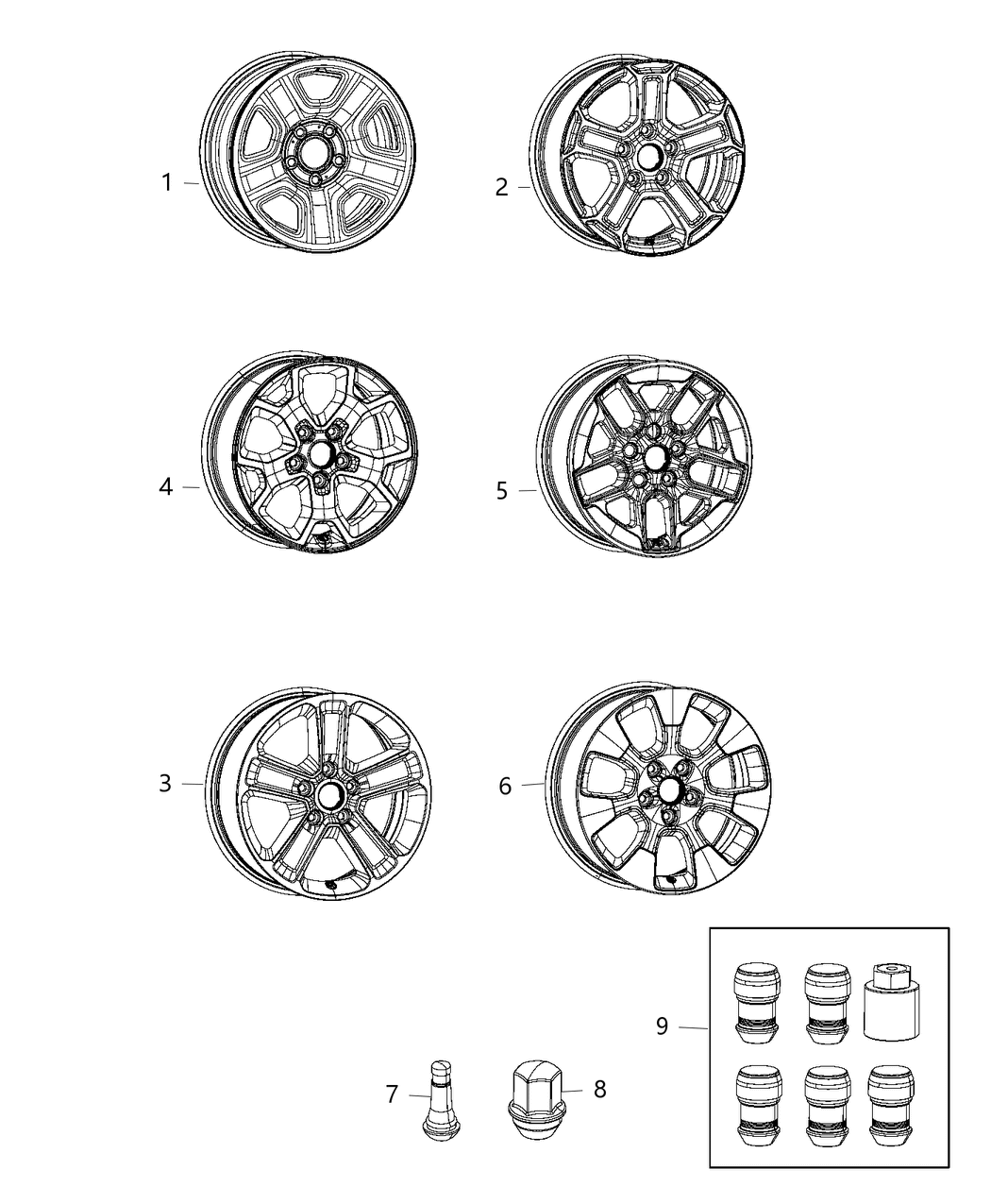 Mopar 6BZ411AUAA Aluminum Wheel