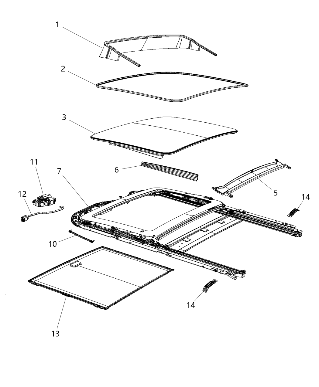 Mopar 68082476AA Glass-SUNROOF