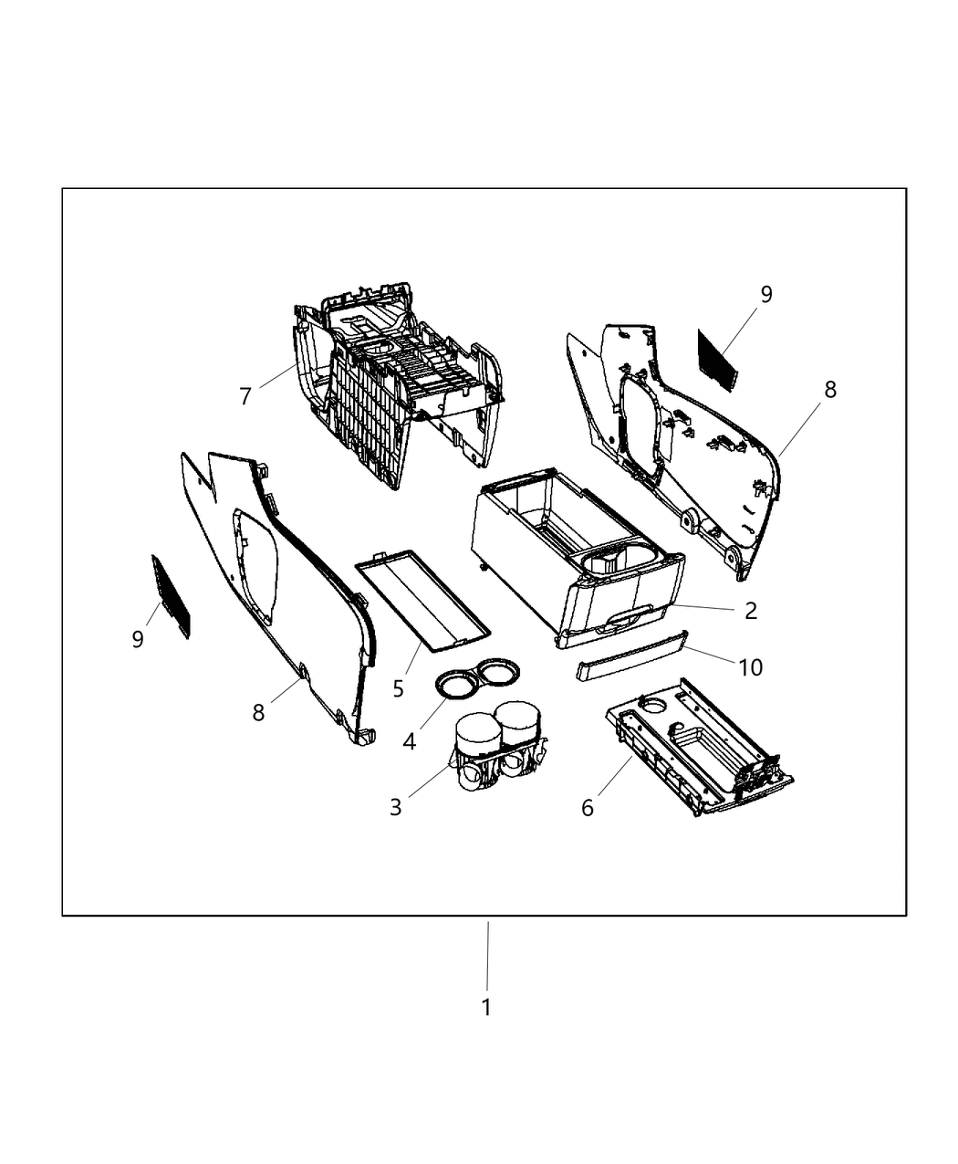 Mopar 1PC89DX9AF Console-Floor