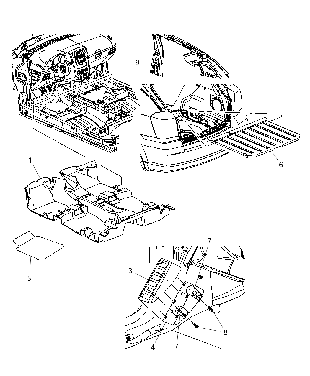 Mopar 1DD62DK5AB Support-FOOTREST