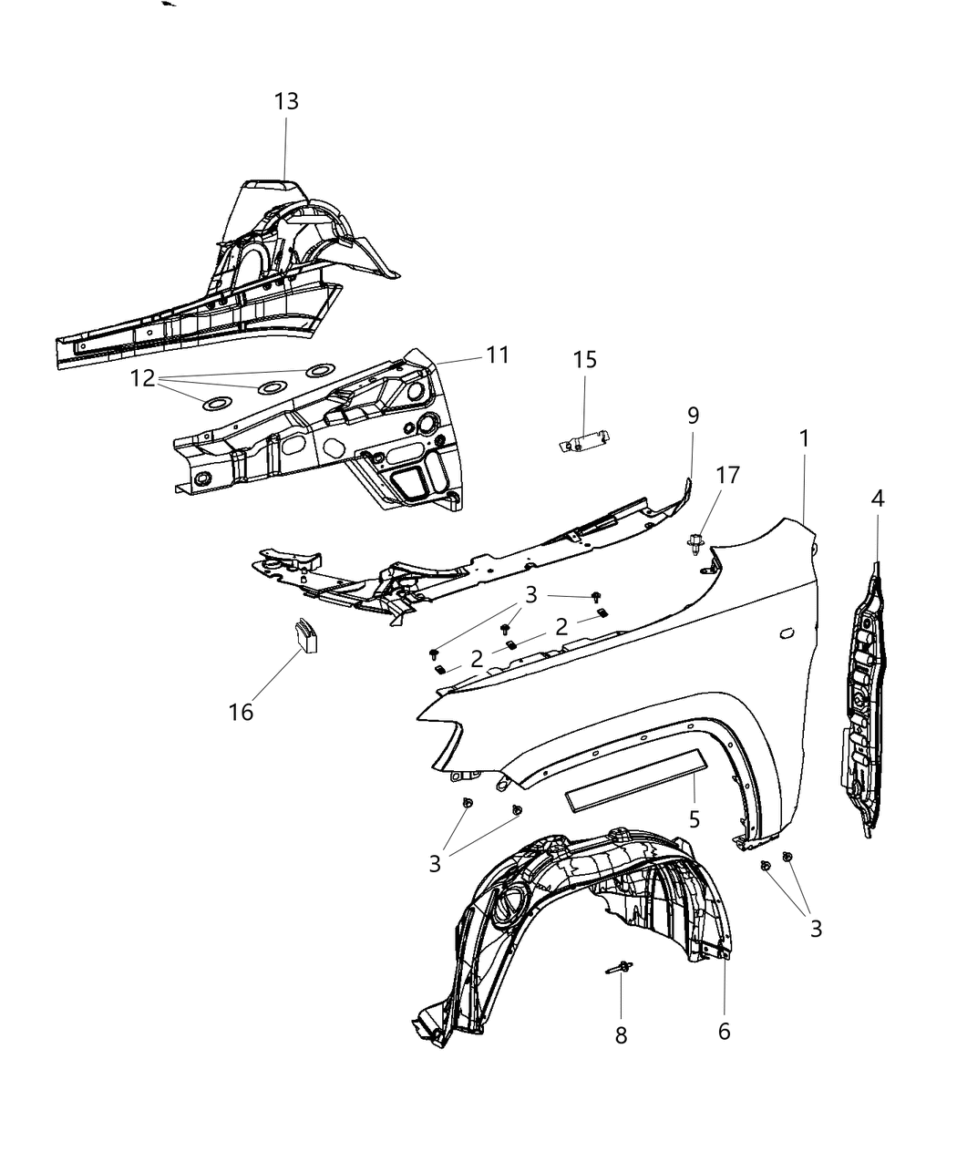 Mopar 55079292AF SILENCER-WHEELHOUSE Inner