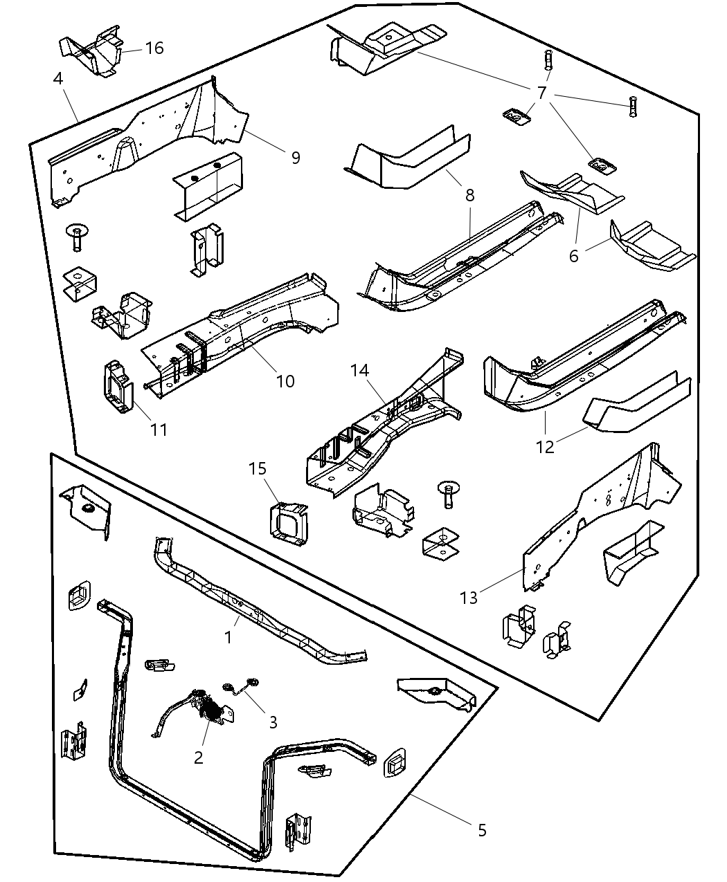 Mopar 4719536AD Rail-Frame Front