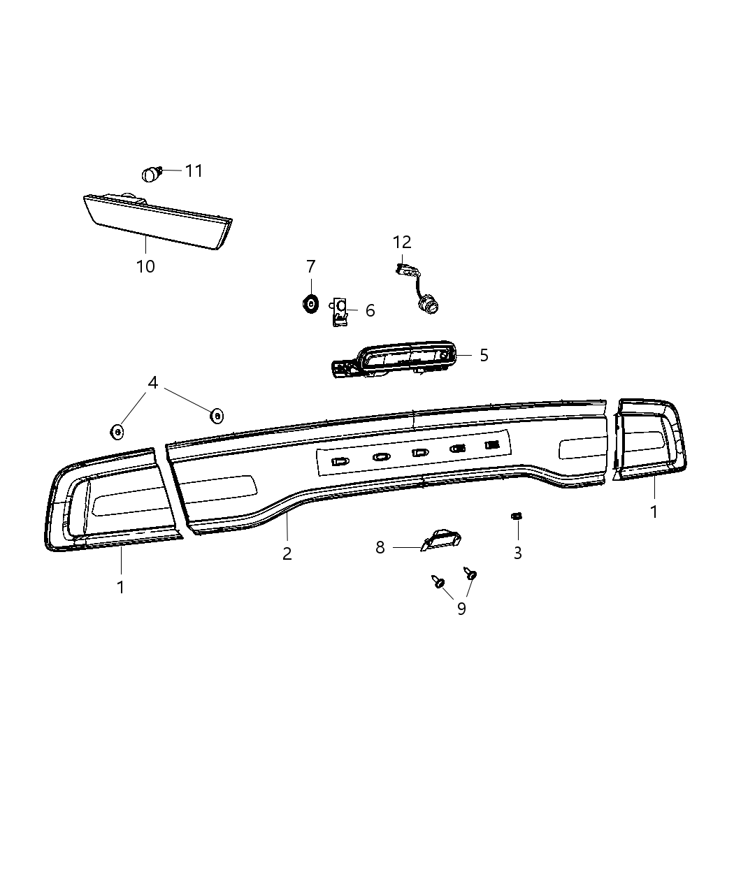 Mopar 57010604AH Lamp-Center High Mounted Stop