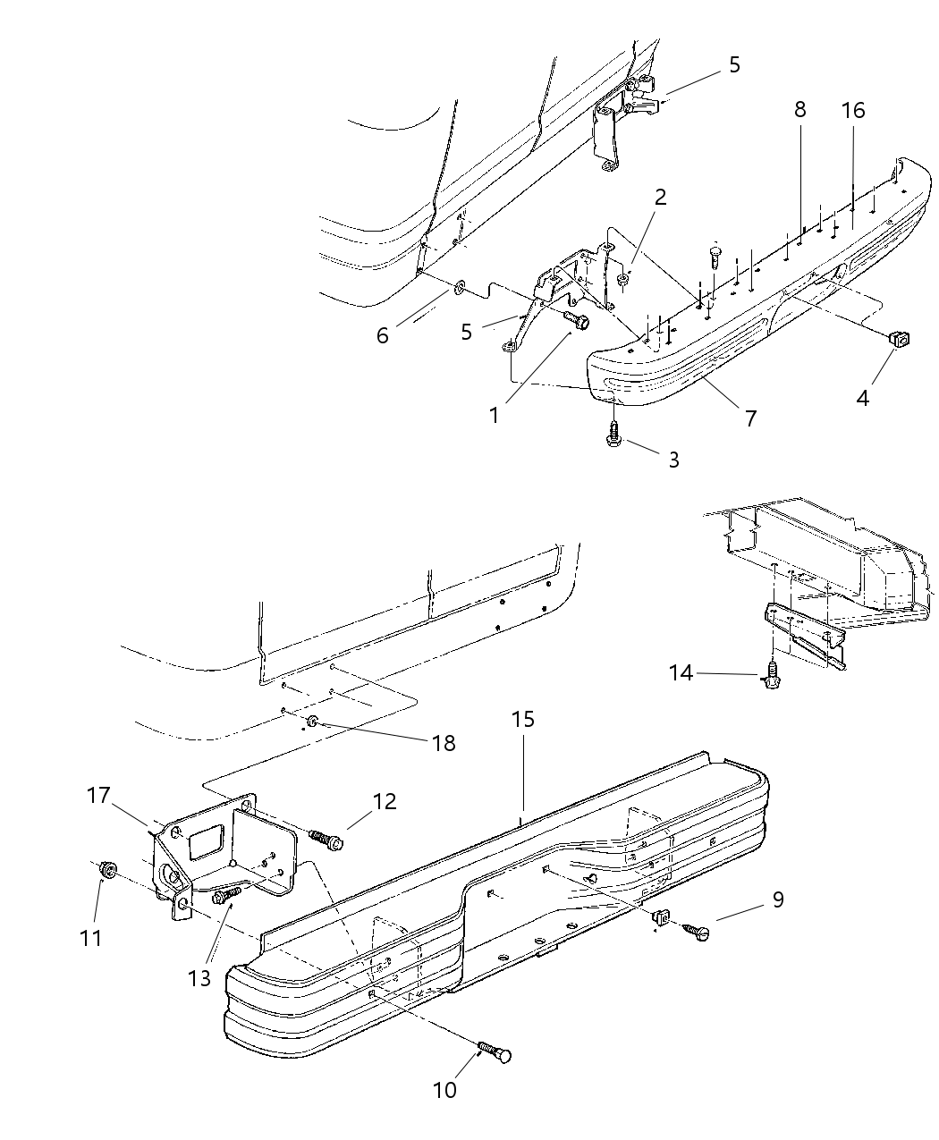 Mopar 5CP00MSAAB Bumper-Rear