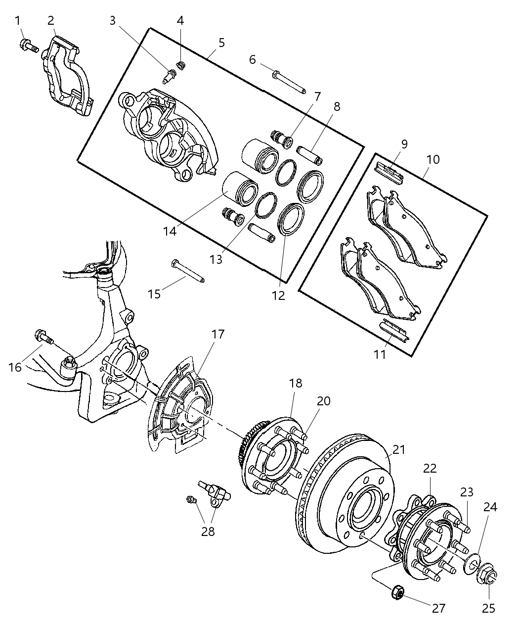 Mopar 52010206AB Brake Hub And Bearing