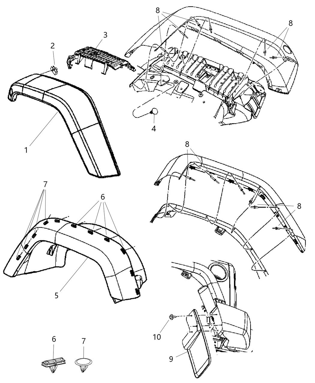 Mopar 5KF08RXFAG Molding-Wheel Opening Flare