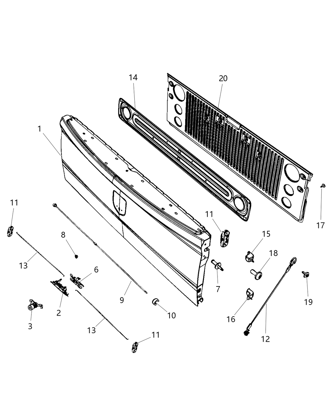 Mopar 68245876AE TAILGATE