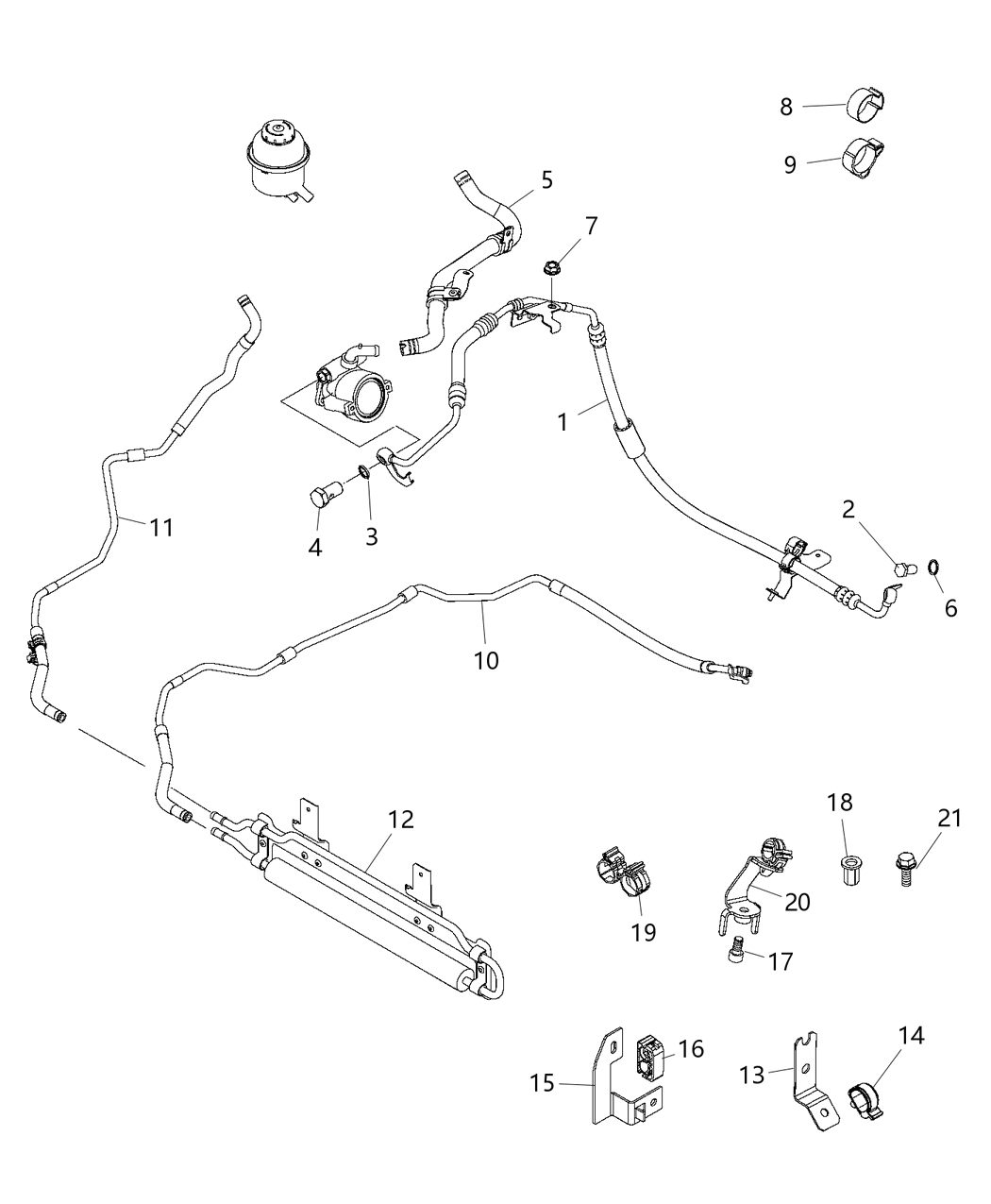 Mopar 68268728AA Line-Power Steering Return