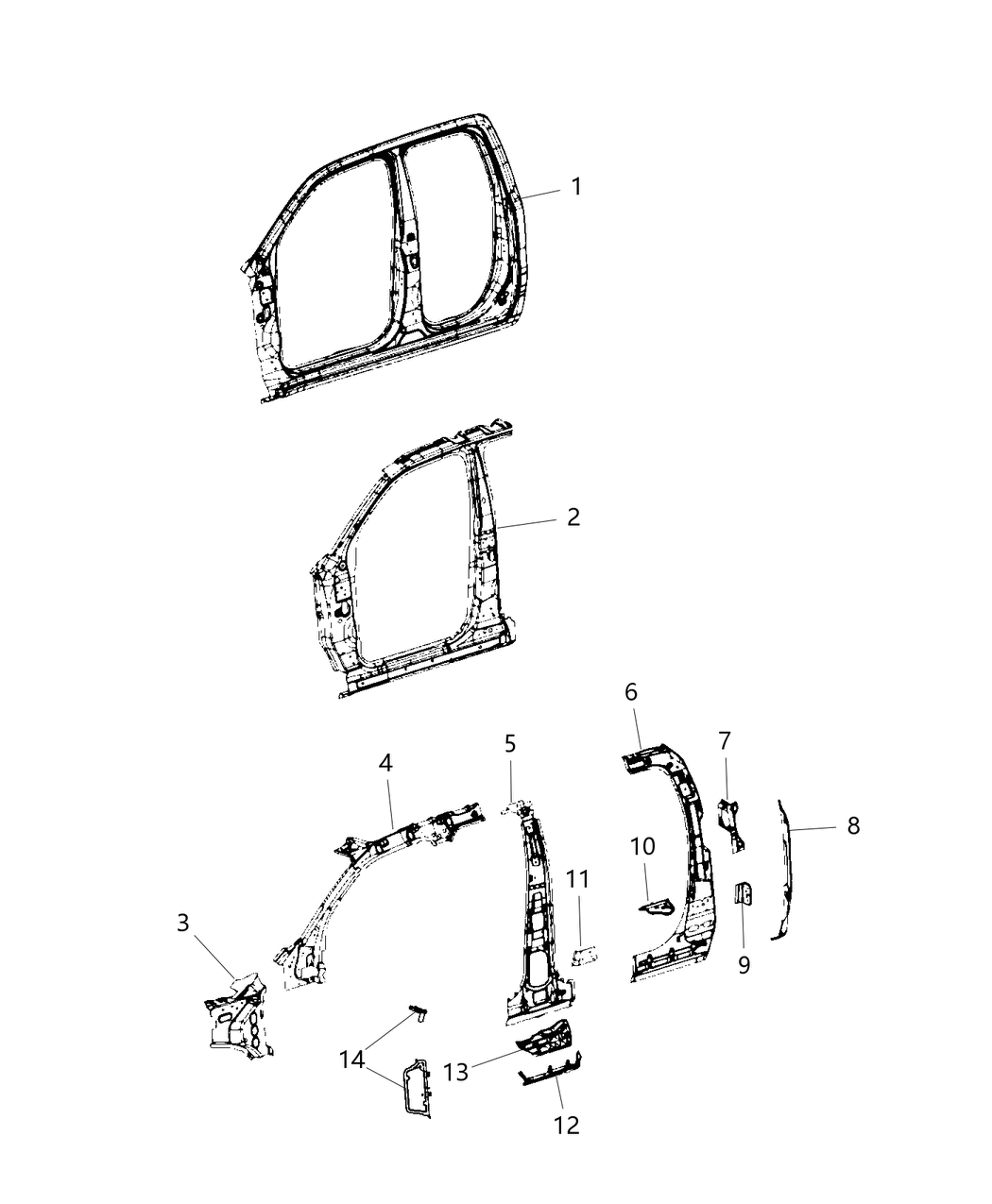 Mopar 68310035AE Panel-C Pillar Inner