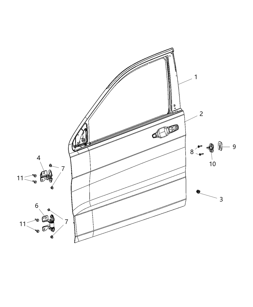 Mopar 55369572AD Panel-Front Door Outer Repair