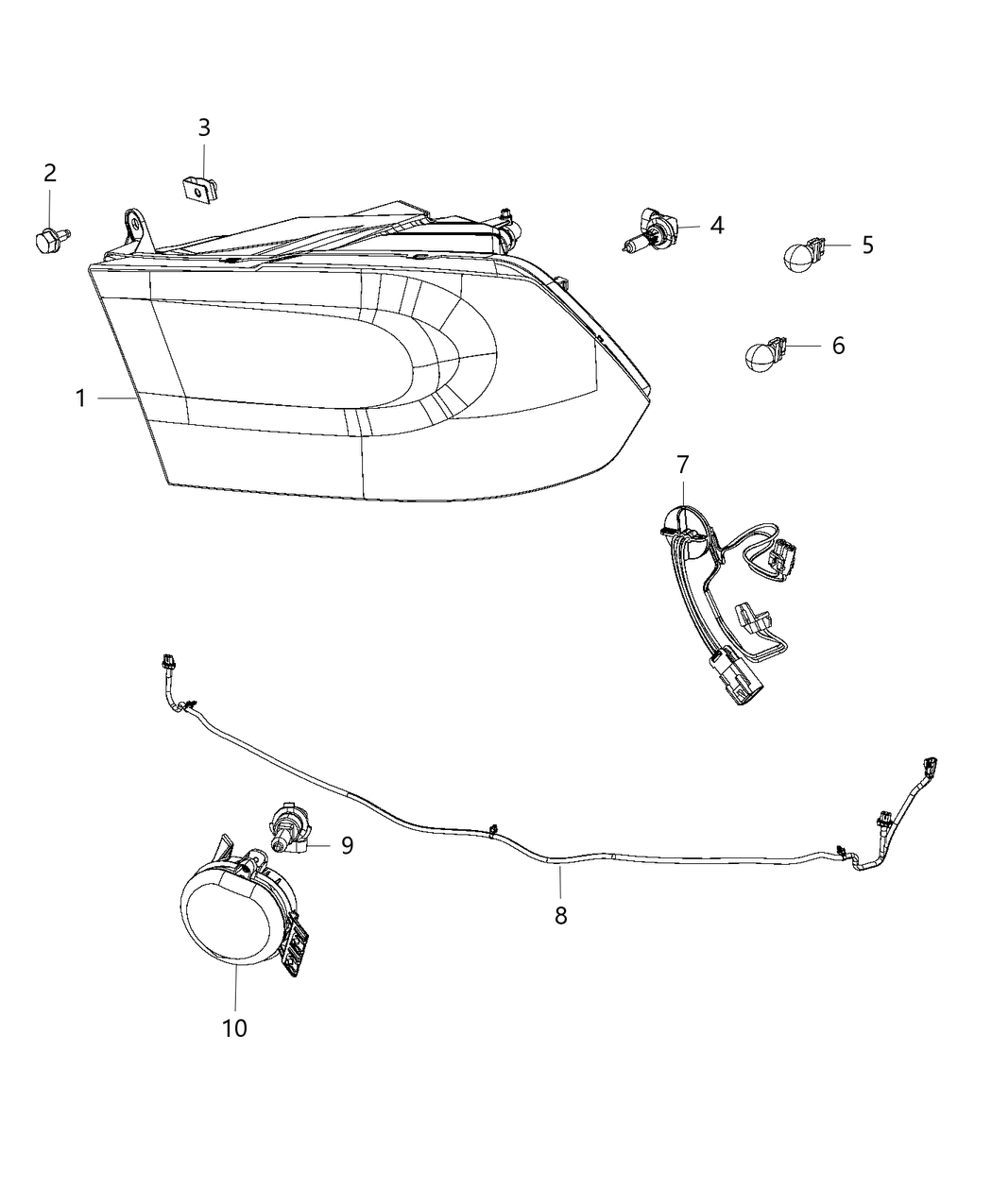 Mopar 68096438AI Park And Turn Headlamp