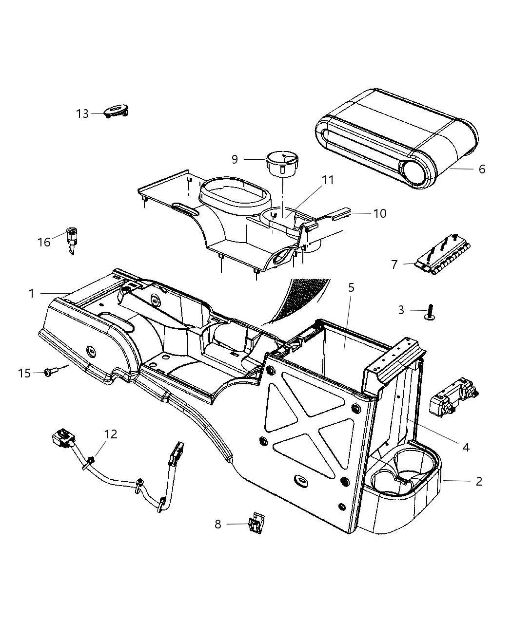 Mopar 1MV39XXXAC Bin-Floor Console