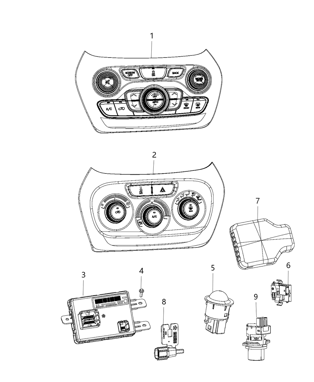 Mopar 68285942AE Center Stack