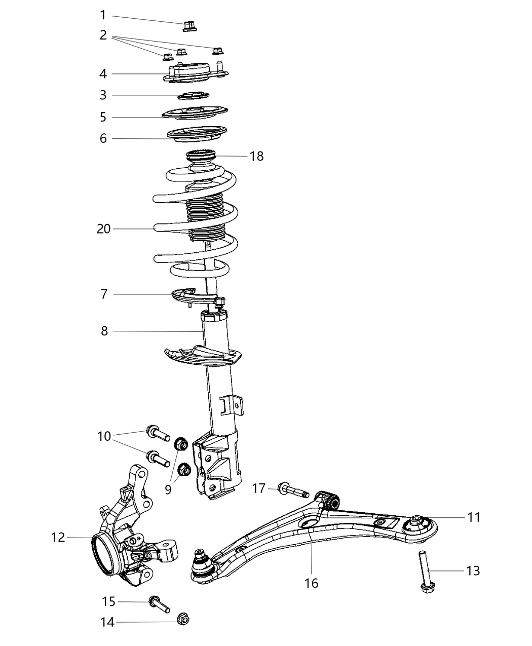 Mopar 5105172AF STRUT-Front Suspension