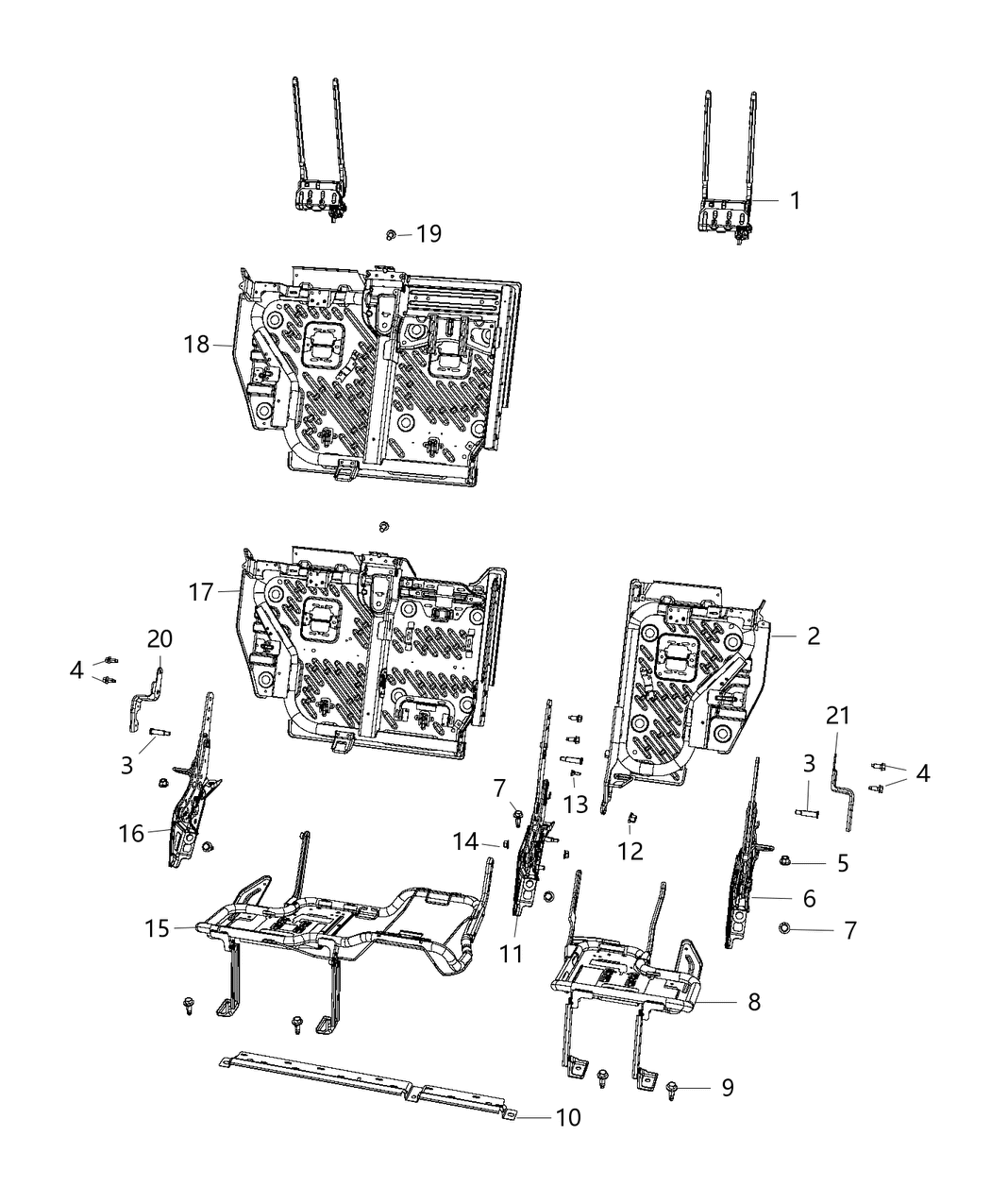 Mopar 68281196AB Frame - Rear Seat Back 40%