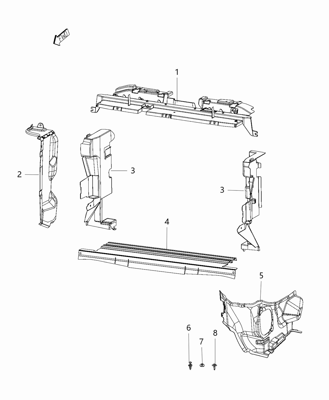 Mopar 68247594AC Seal Kit-Radiator Side Air