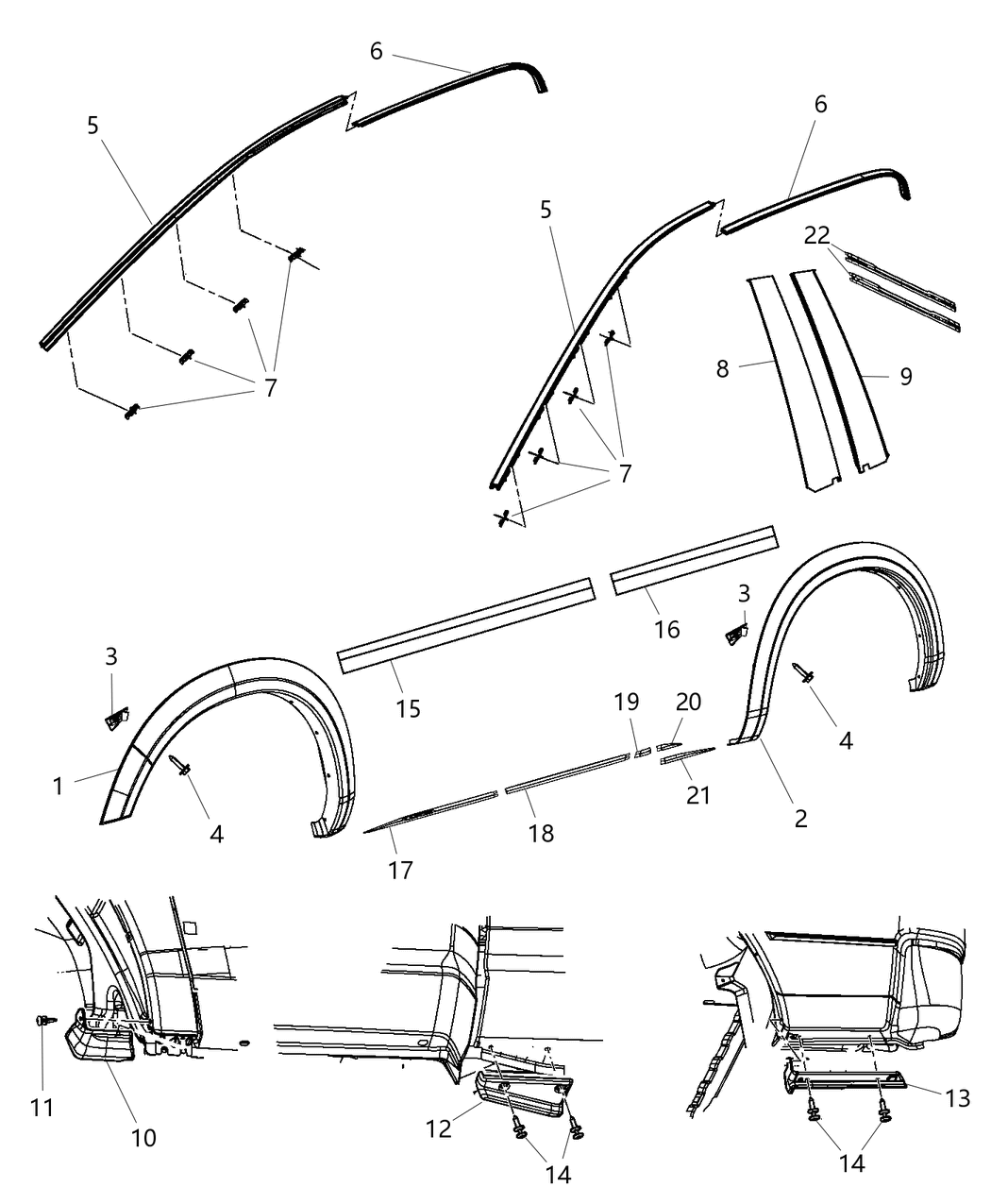 Mopar 1FV91RXFAC Molding-Wheel Opening Flare