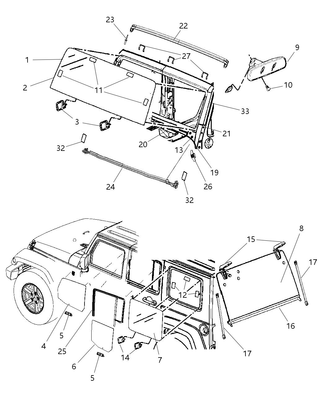 Mopar 68028605AM Panel-Windshield Frame