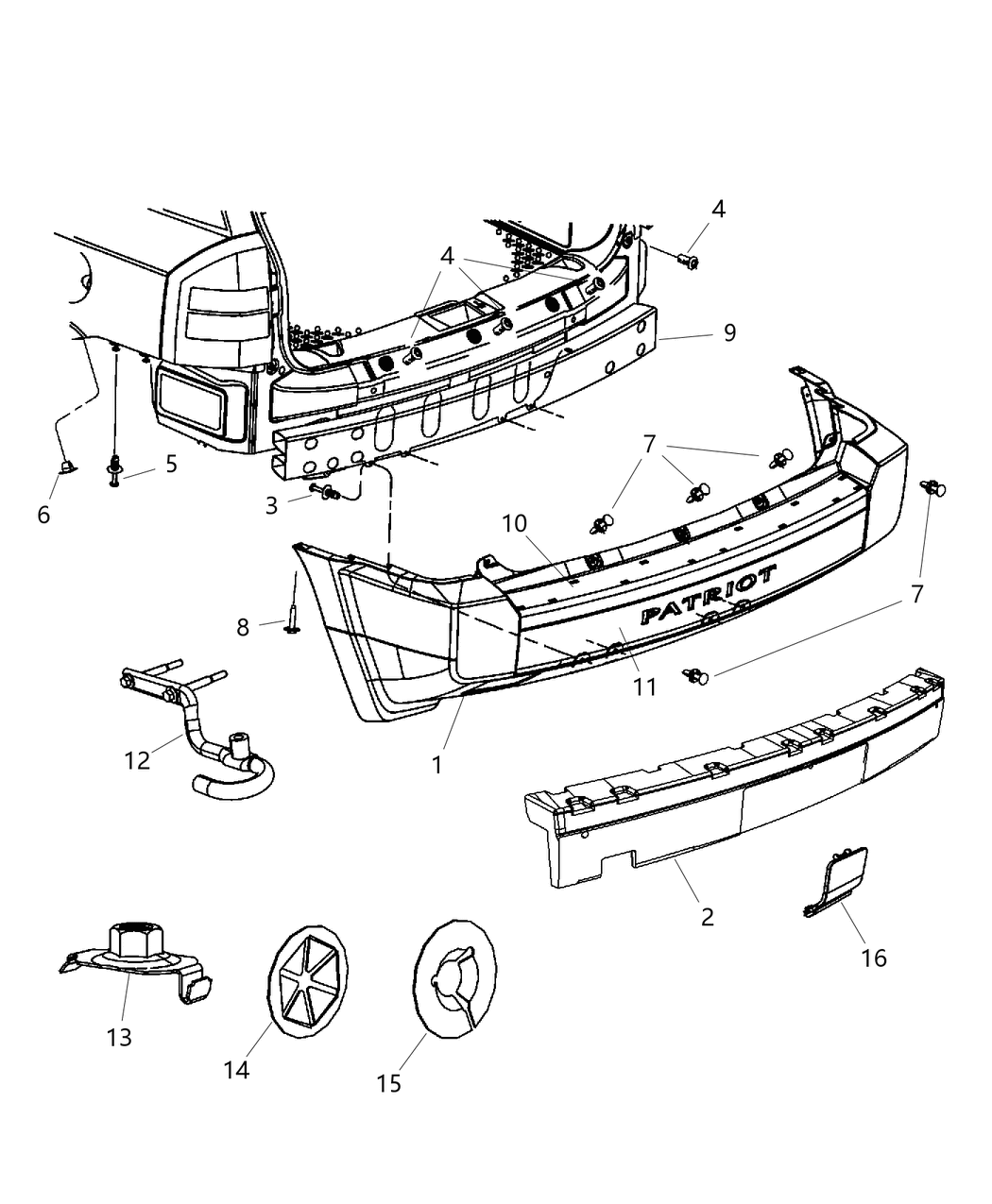 Mopar 5303769AA REINFMNT-Rear Bumper