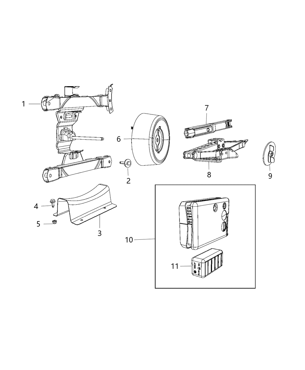 Mopar 68234025AB Bracket-Spare Tire