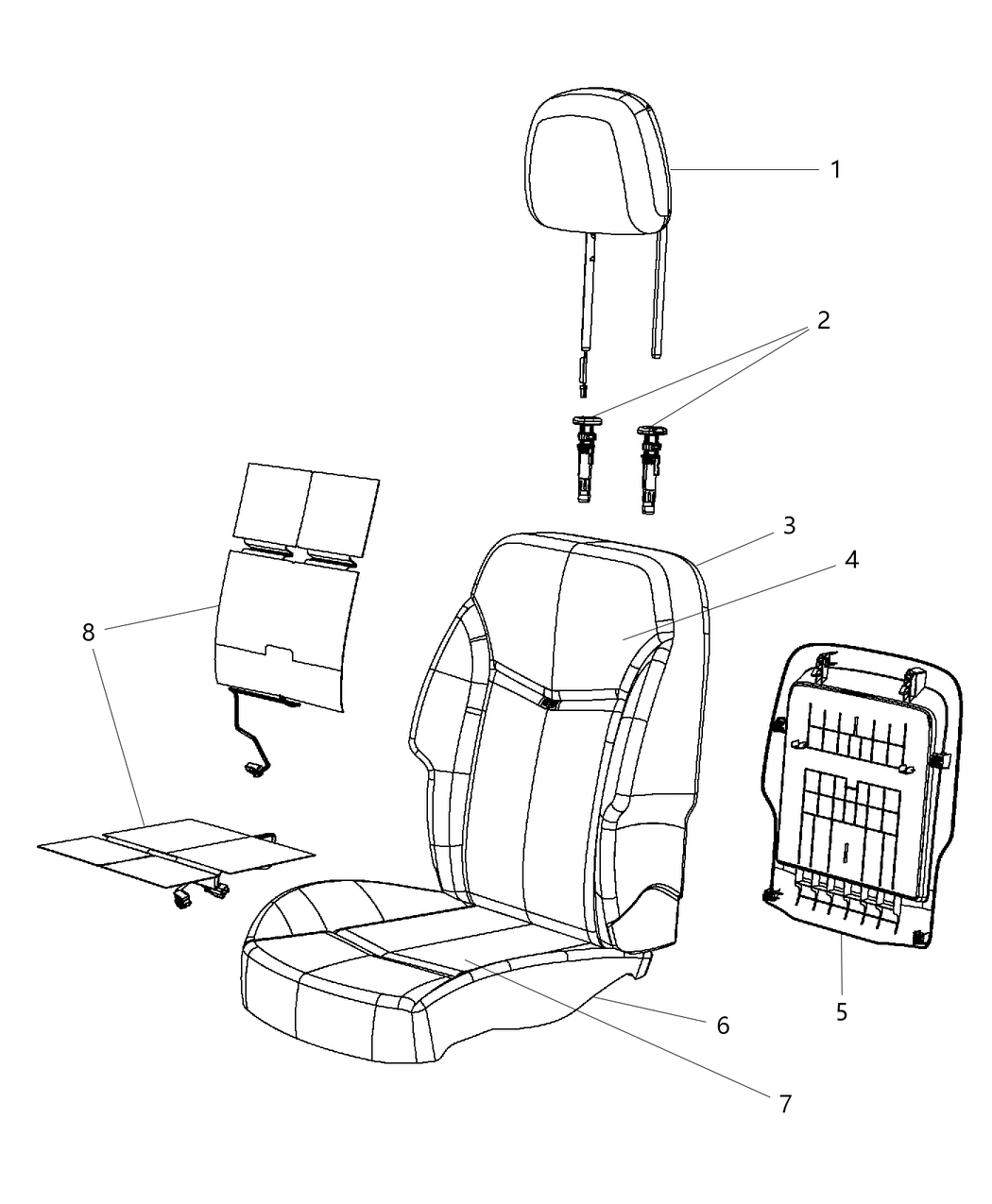 Mopar 1WN16HL1AA HEADREST-Front