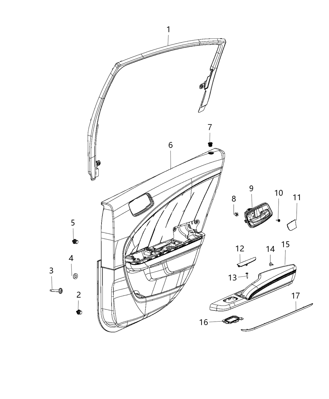 Mopar 6RA261K5AB Panel-Rear Door Trim