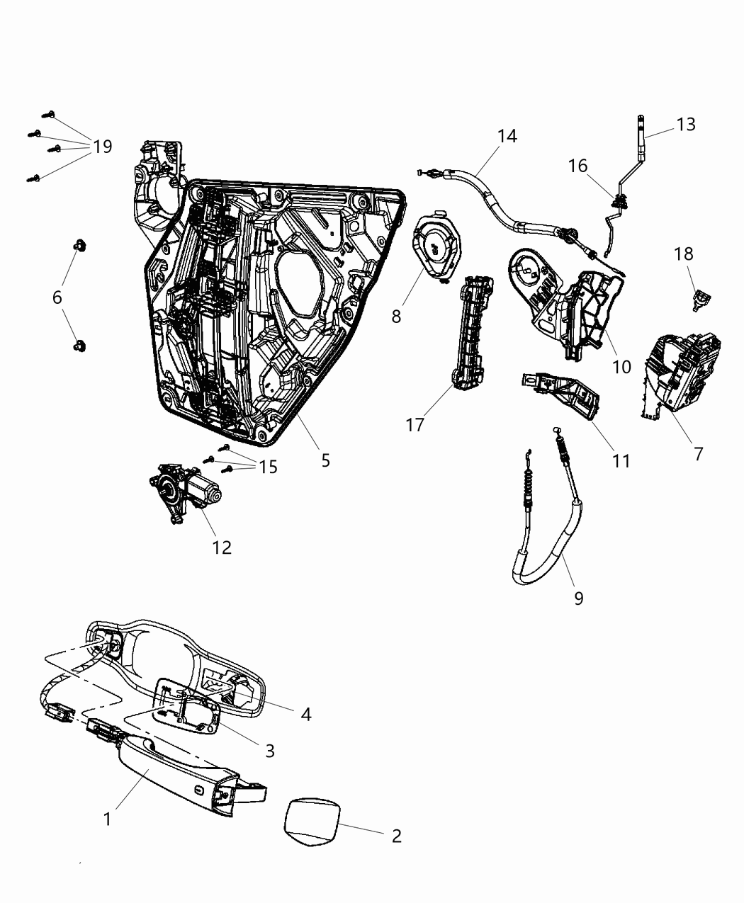 Mopar 68359615AB Cable-Outside Handle