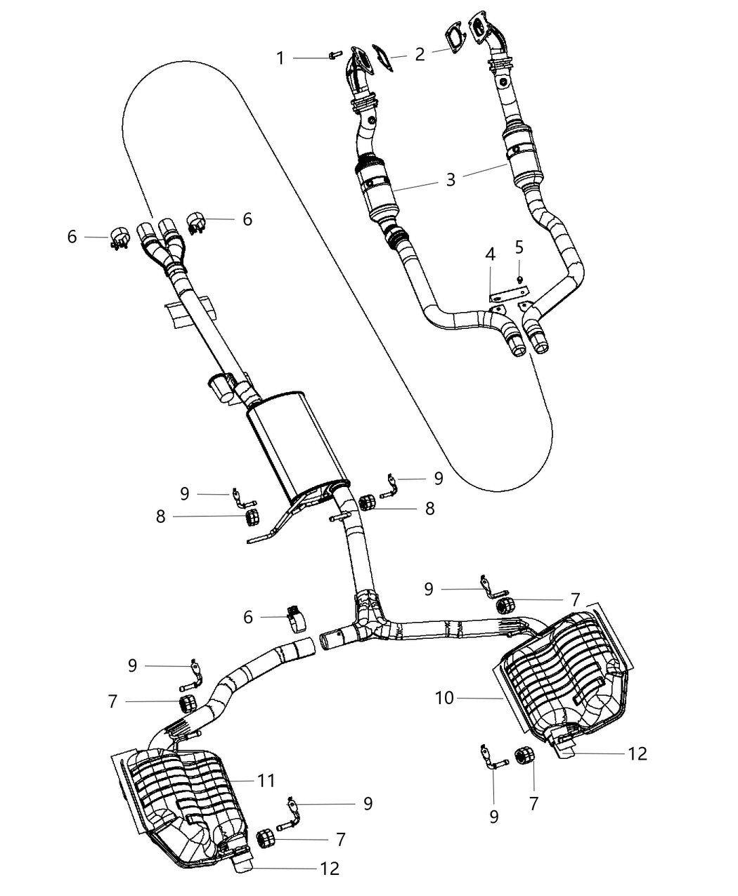 Mopar 53010368AA Exhaust Muffler And Resonator