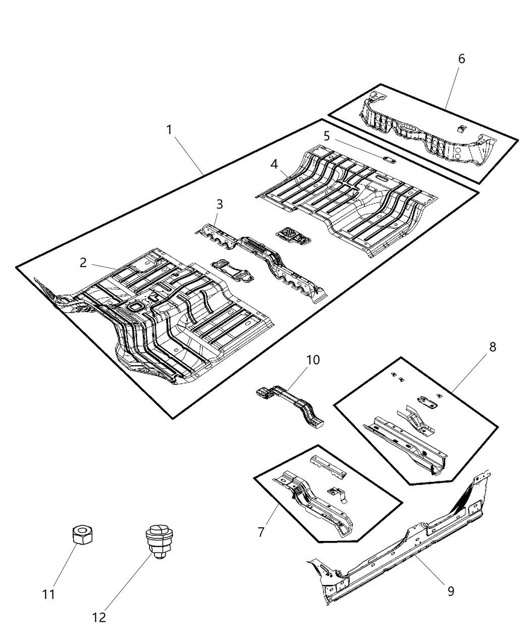 Mopar 68095926AC Pan-Front Floor