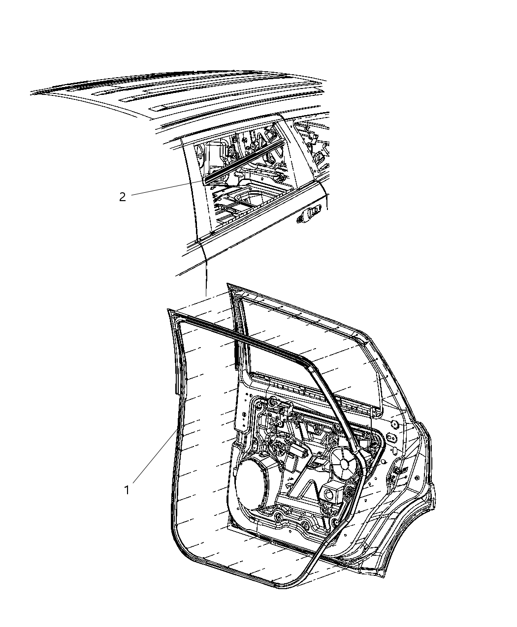 Mopar 5076868AB WEATHERSTRIP-Rear Door Mounted