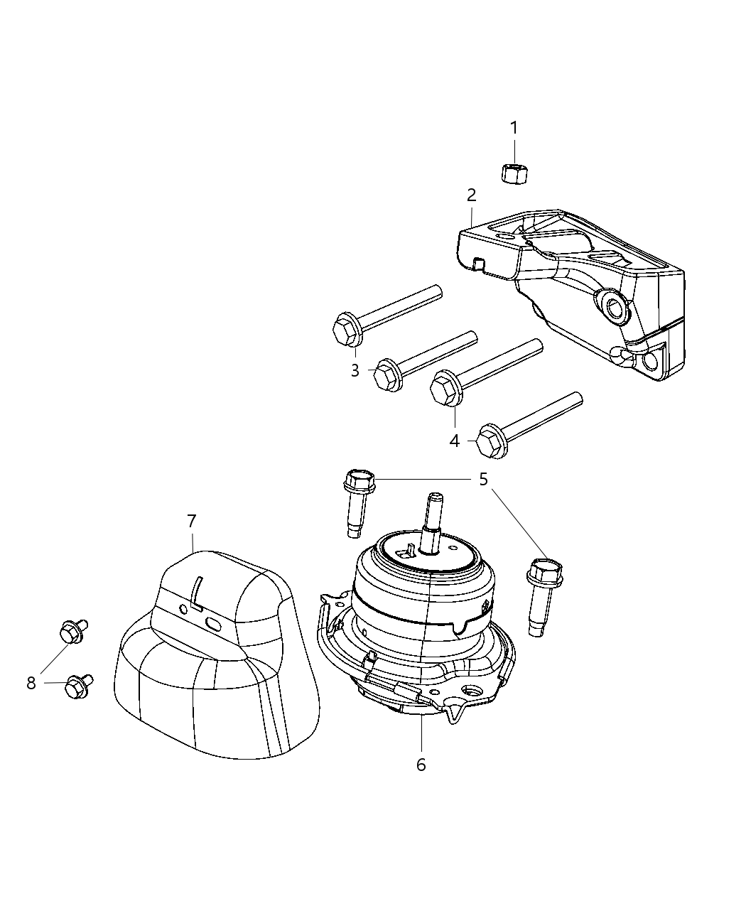 Mopar 52124991AC INSULATOR-Engine Mount