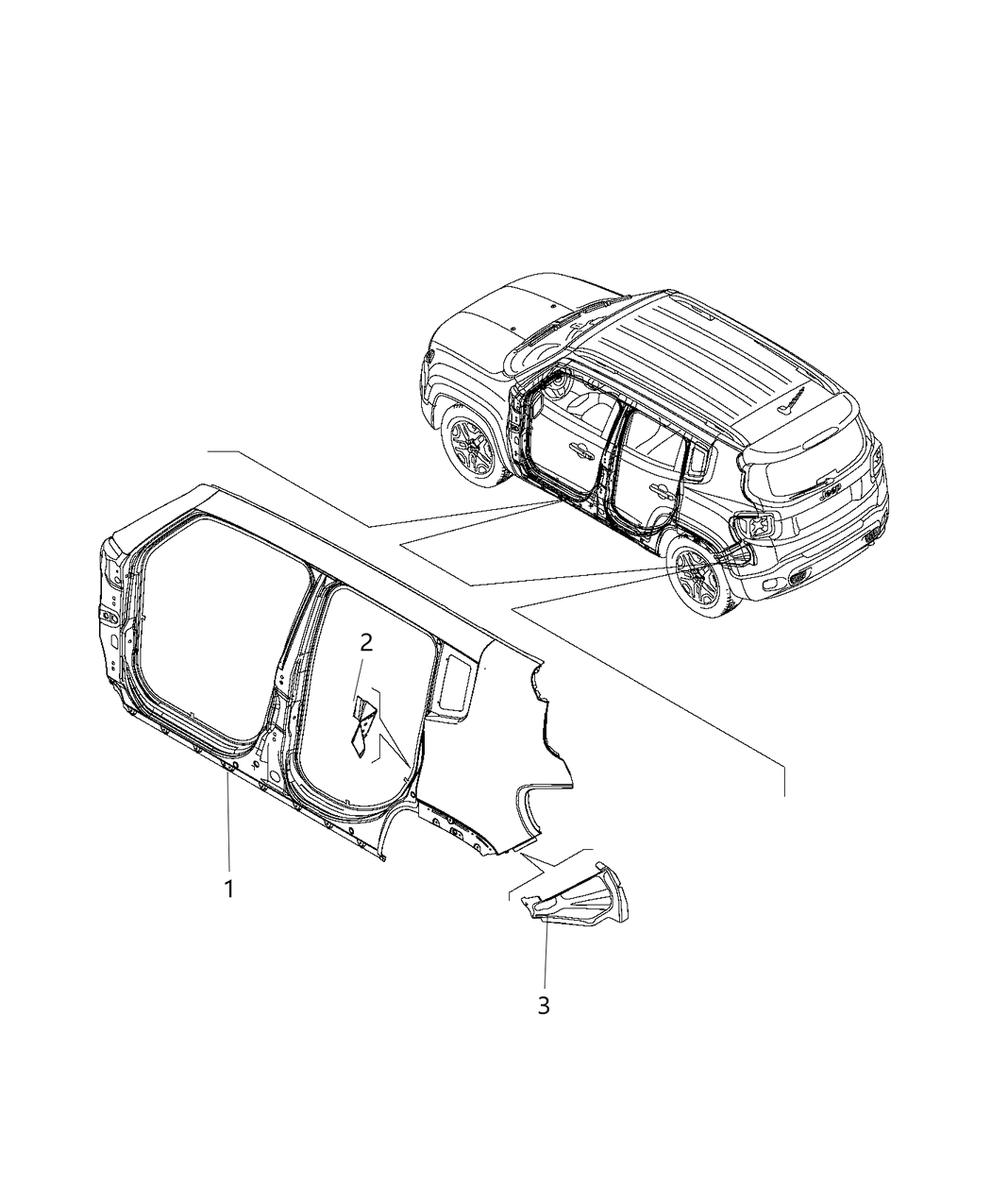 Mopar 68354129AA Panel-Body Side Aperture Outer