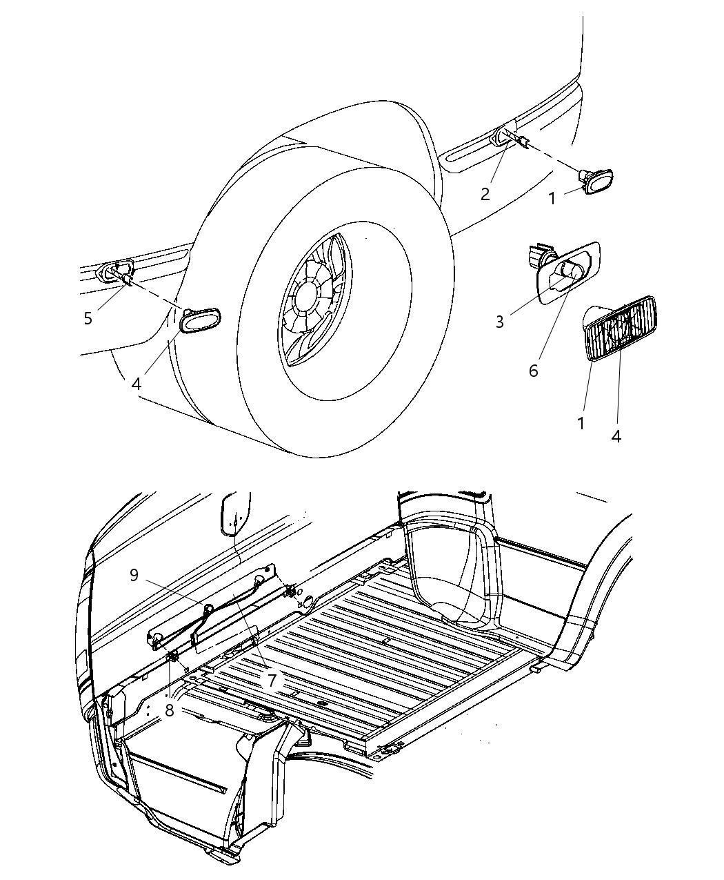 Mopar 68054633AB Wiring-Fender Lamp