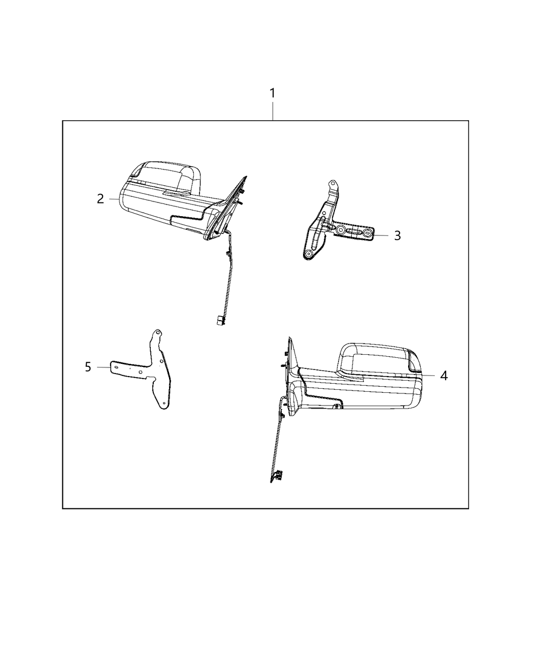 Mopar 68412787AB Outside Rearview Mirror