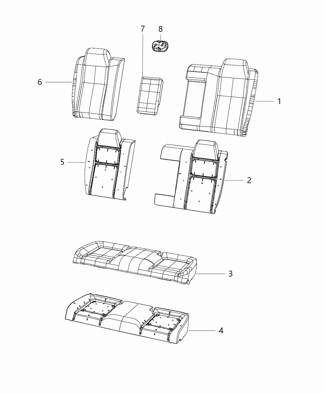 Mopar 7ED80LV5AA COVER-REAR SEAT BACK