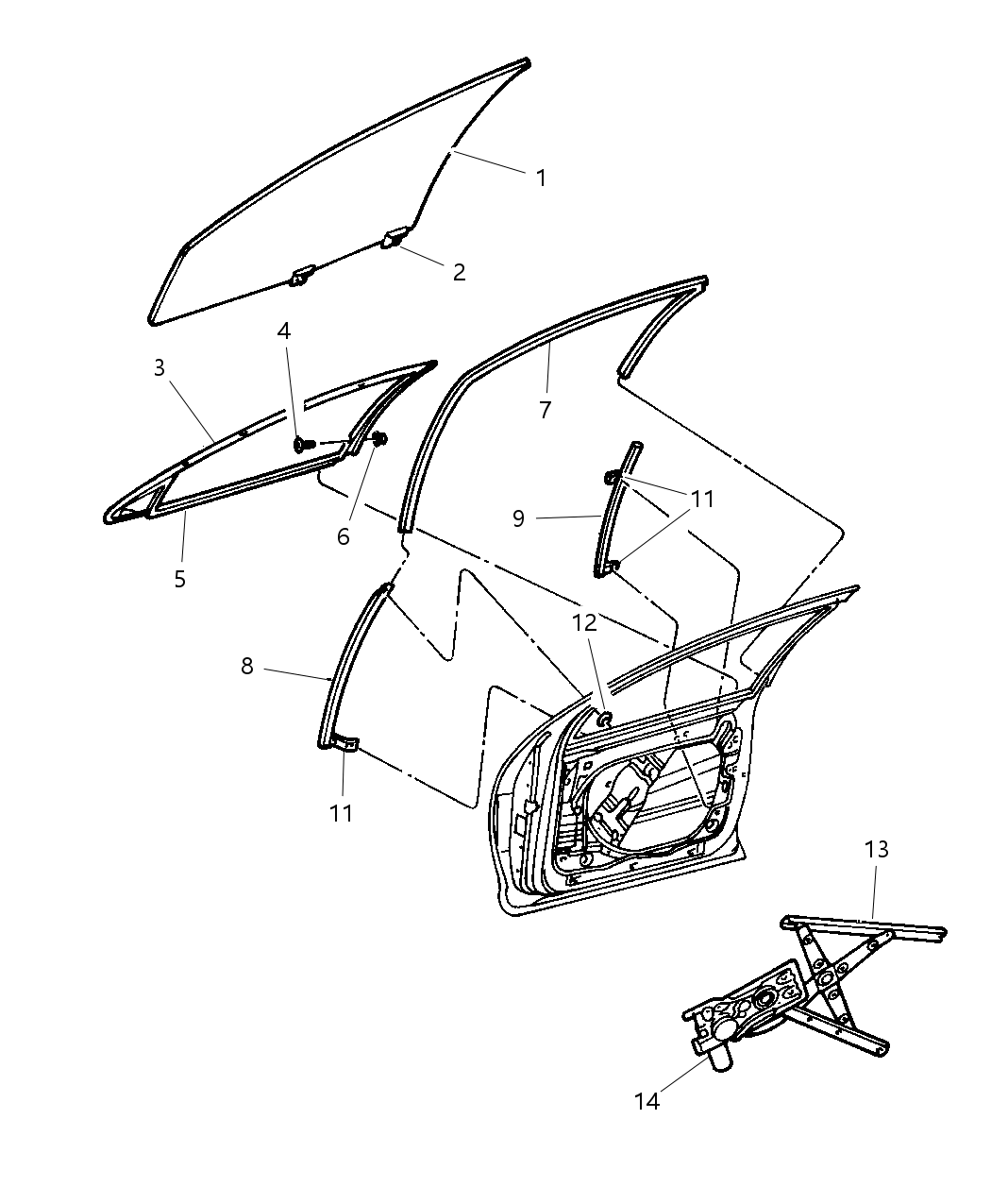 Mopar 4574093AR Door Window Regulator