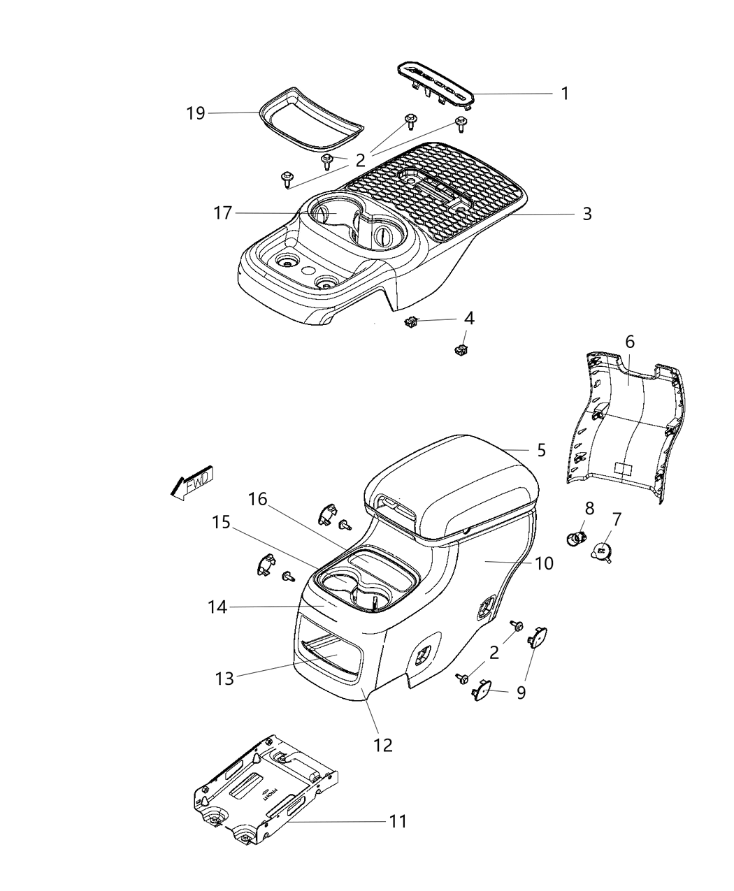 Mopar 1YU742X9AC Console ARMREST