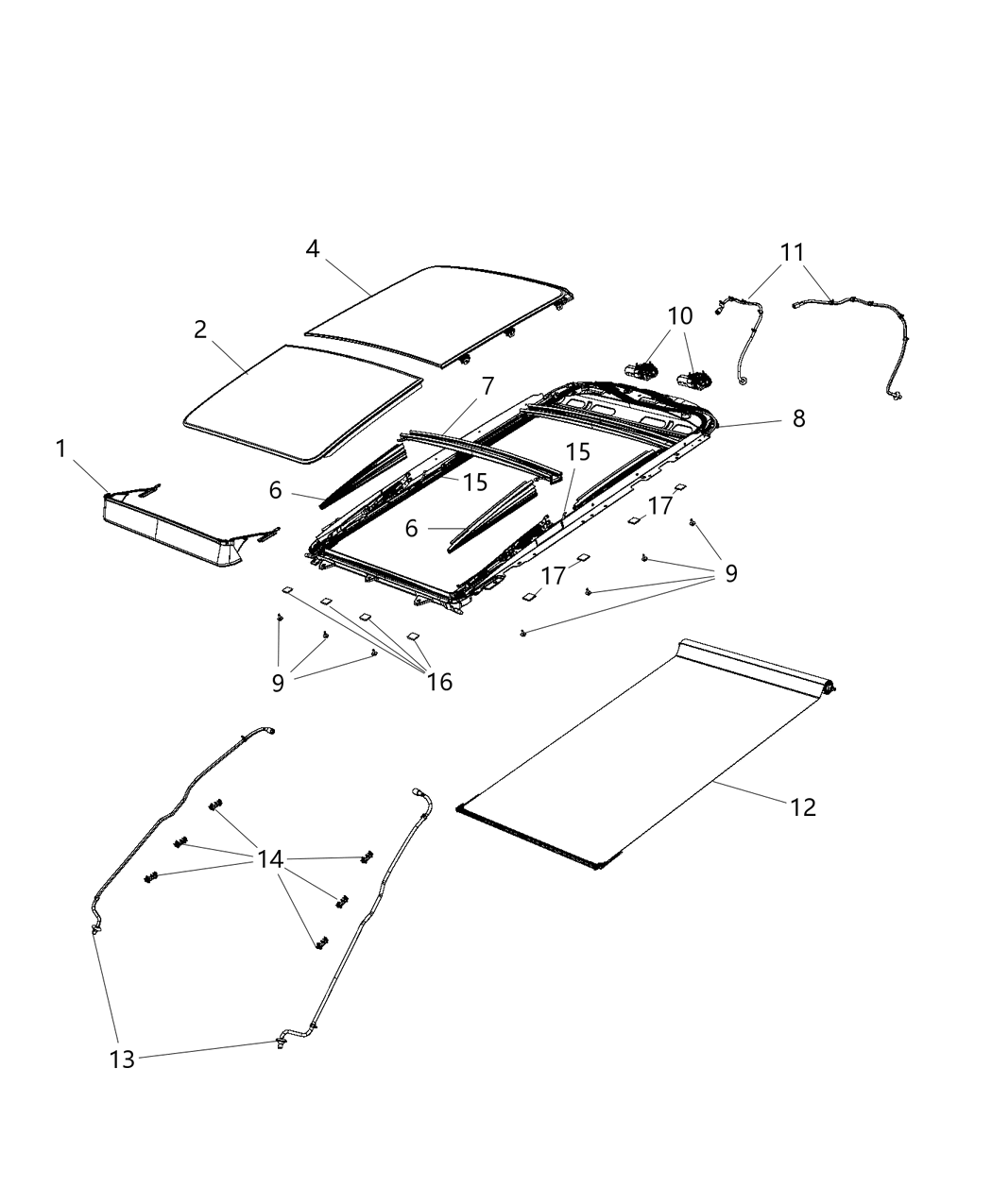 Mopar 6TJ09HDAAB SUNSHADE-SUNROOF