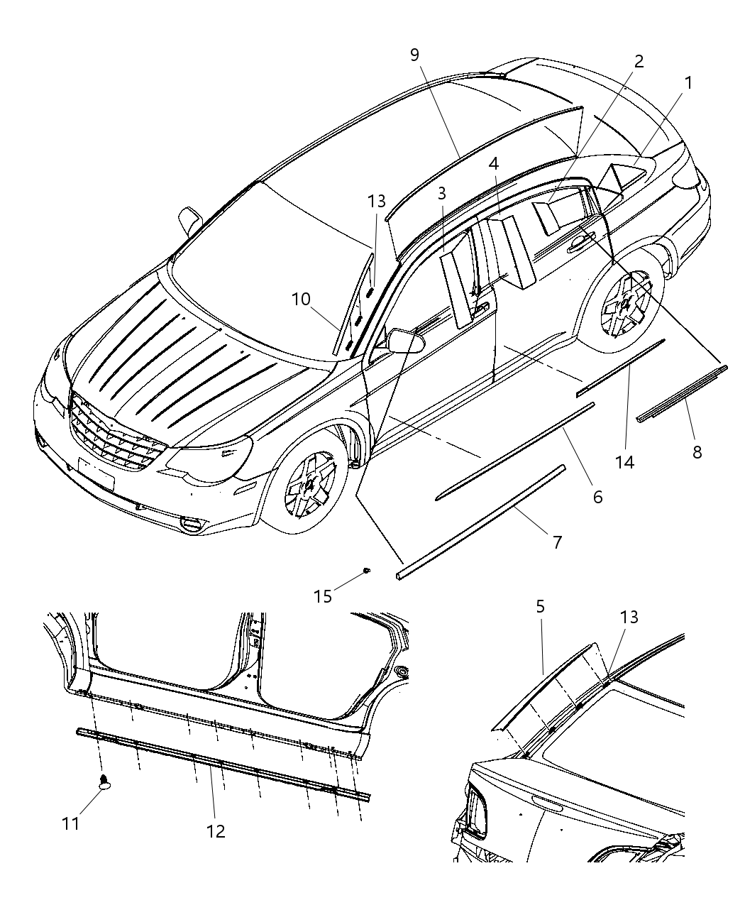 Mopar ZU59RXFAA Molding-Roof