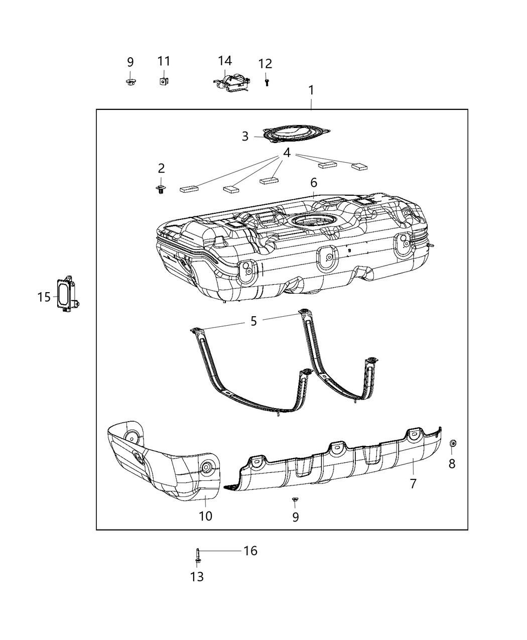 Mopar 68280569AA Fuel Tank