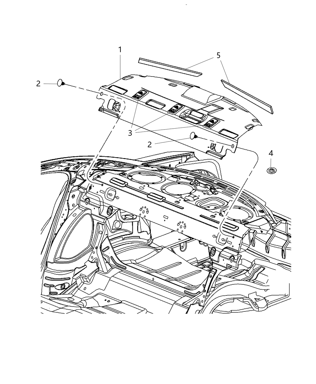 Mopar 1LM50DX9AJ Panel-Rear Shelf