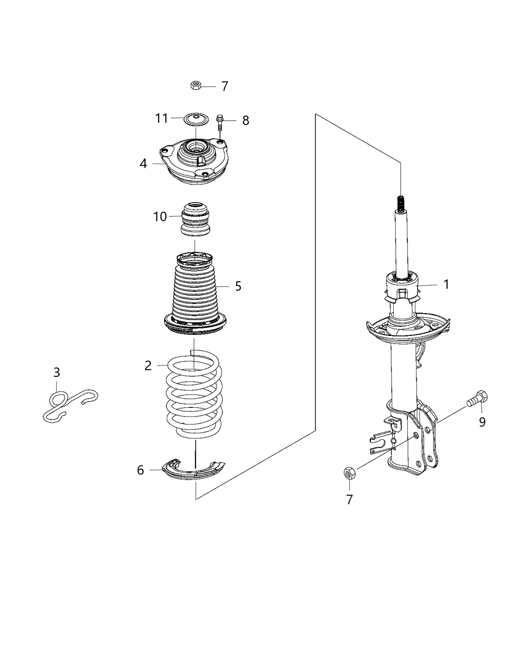 Mopar 68304334AA STRUT-Front Suspension