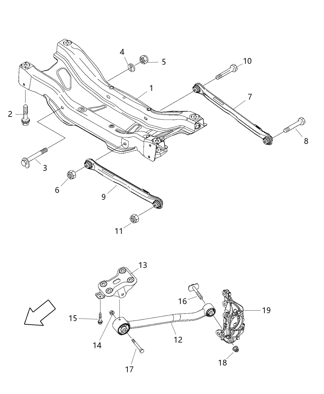 Mopar 68265172AA XMEMBER-Rear Suspension